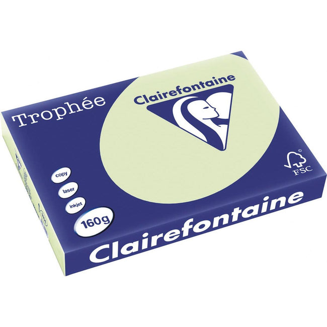 Clairefontaine - Trophée tel, carta colorata, A3, 160 g, 250 fogli, verde golf