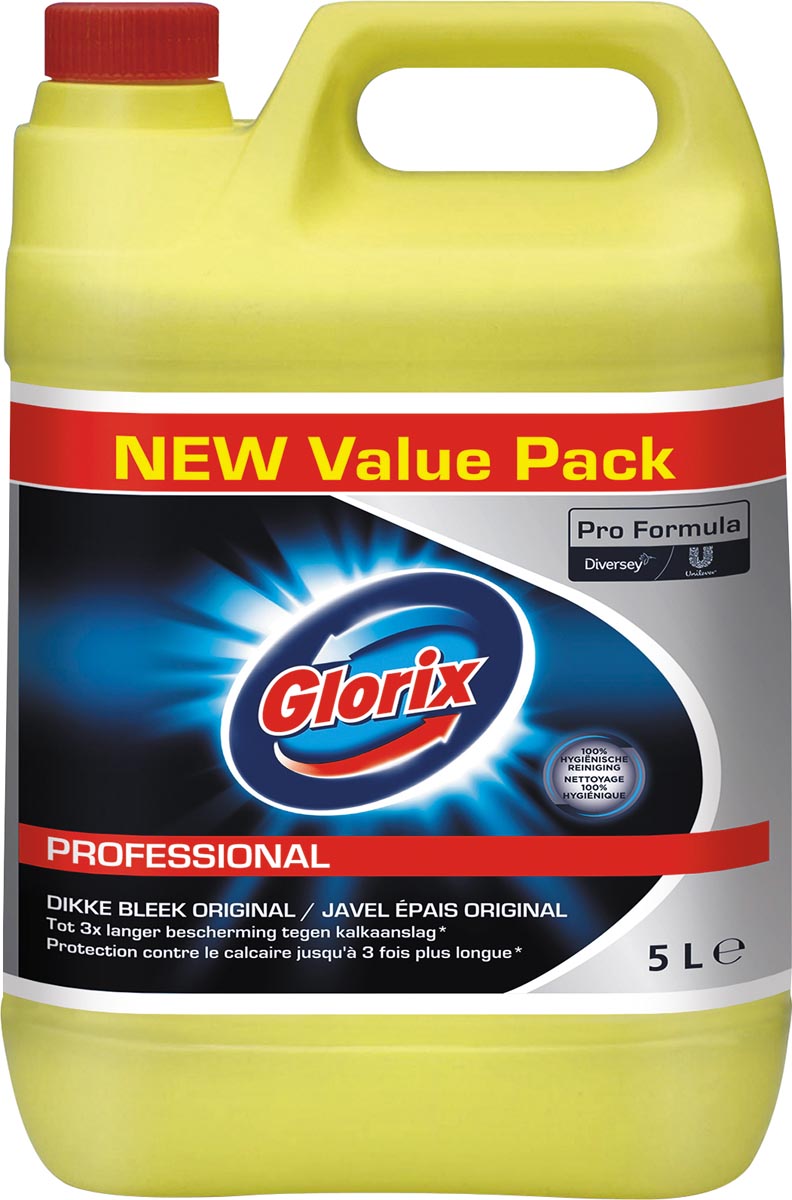 Glorix - Nettoyant WC Pro Formula Javel épais Original au chlore, bouteille de 5 l
