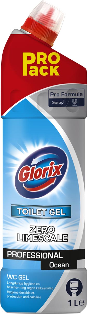 Glorix - Limpiador Sanitario Pro Fórmula Gel de Baño Océano sin lejía 1000ml