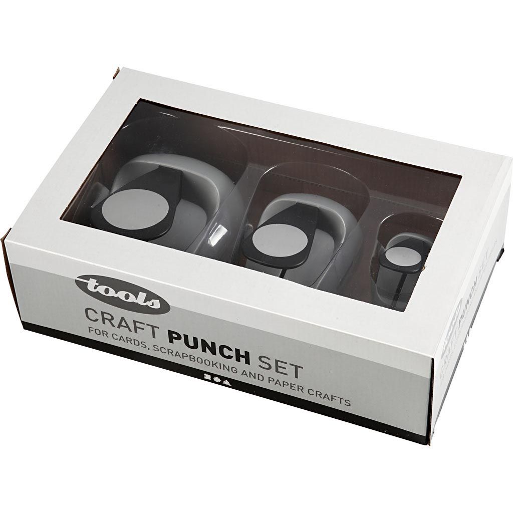 Klika -  Creativ Company ponsen set, cirkel, set van 3 stuks (25 49 75 mm)