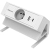 Fellowes -  contactdoos Power Desk, 1 stopcontact + 1 x USB-A + 1 x USB-C, wit, voor België