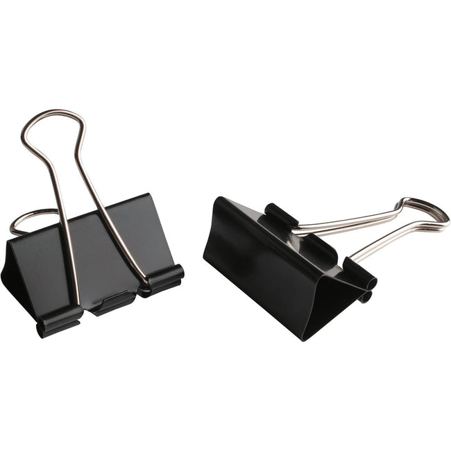 LPC - clip rabattable, 41 mm, noir, boîte de 12 pièces
