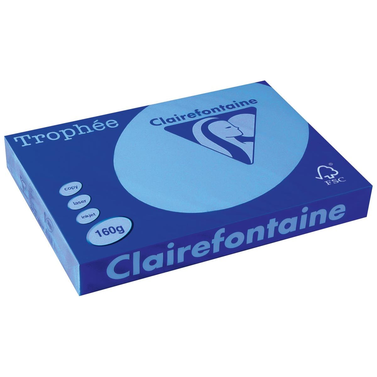 Clairefontaine - Trophée intensiv, farbiges Papier, A3, 160 g, 250 Blatt, König Blau