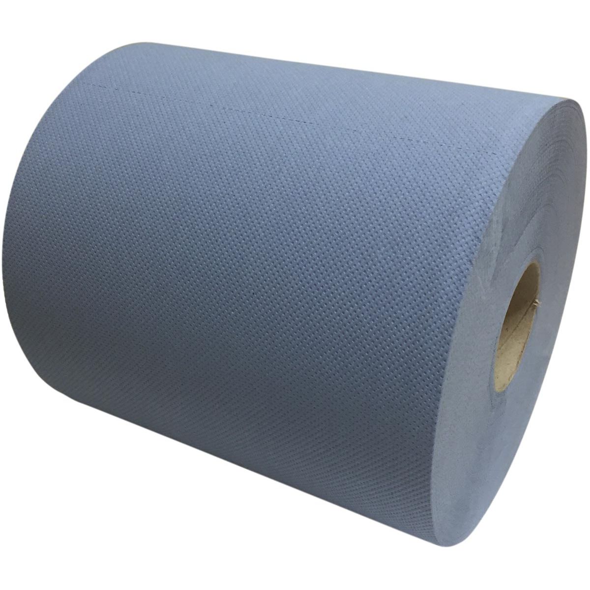 Q-CONNECT -  Poetspapier, blauw, 2-laags, 360 M, pak van 2 rollen