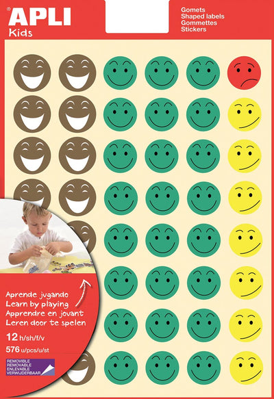 Apli -  Kids beloningsstickers Happy Smile, blister met 576 stickers