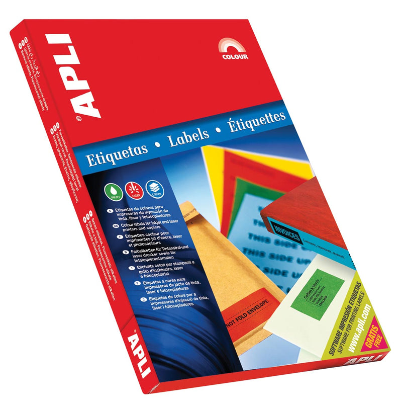 Apli -  Gekleurde etiketten ft 70 x 37 mm (b x h), blauw, 2.400 stuks, 24 per blad