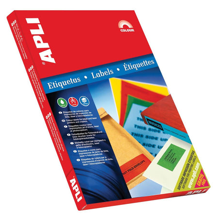 Apli -  Gekleurde etiketten ft 70 x 37 mm (b x h), rood, 2.400 stuks, 24 per blad