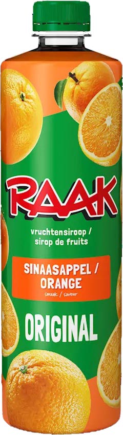 Raak -   siroop sinaasappel, fles van 75 cl