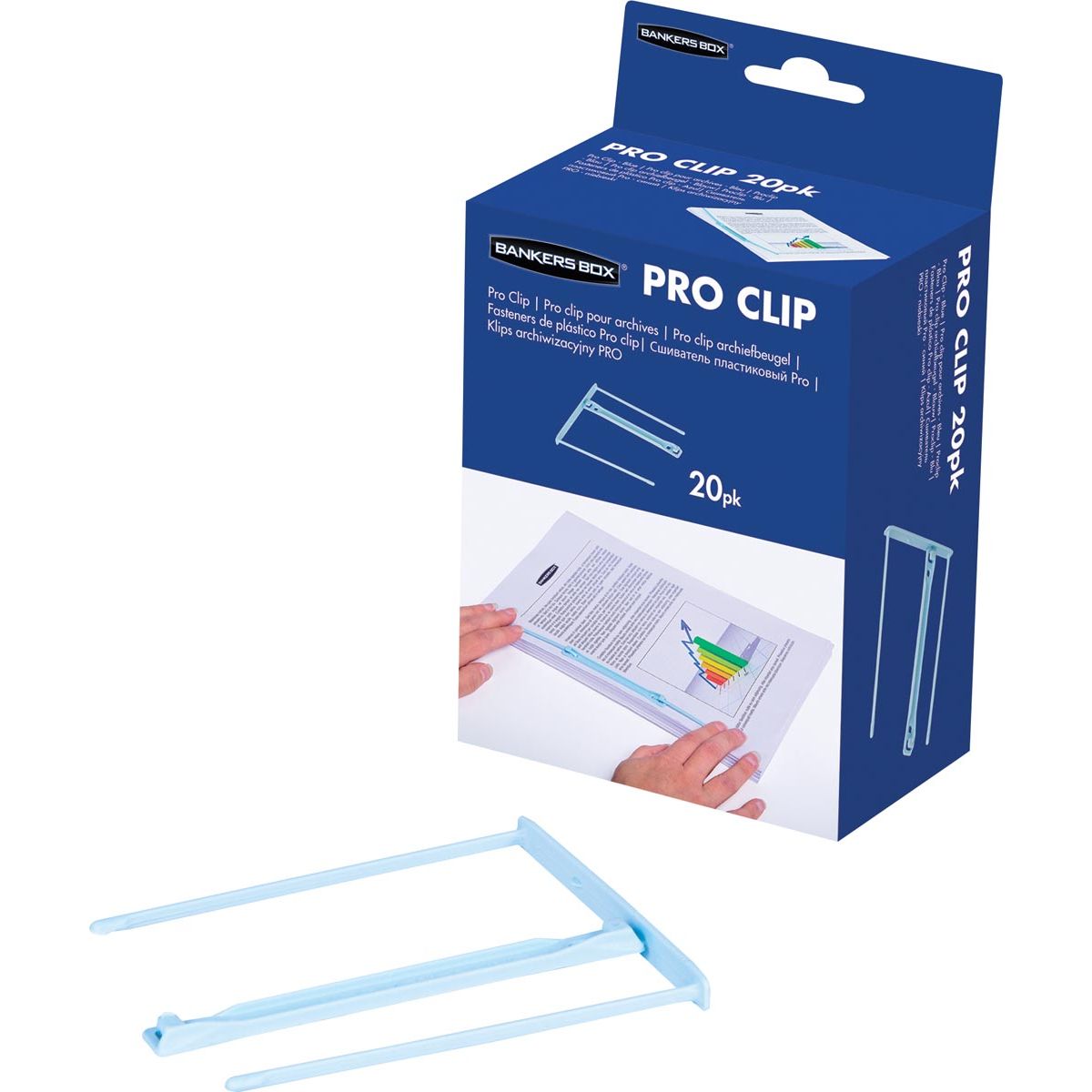 Bankers Box - archive binder Pro-clip, box of 20, light blue