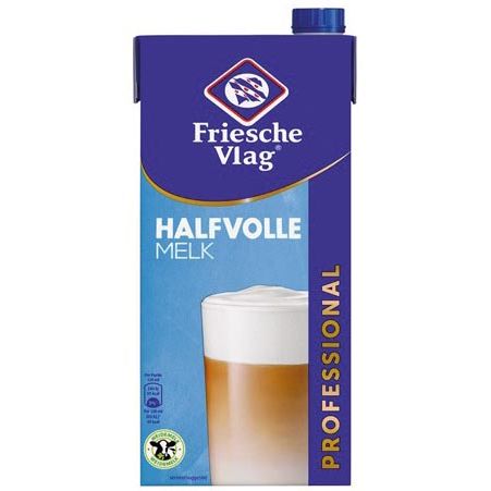 Friesche Vlag - Lait au café Langlekker, paquet de 1 litre, lait demi-écrémé