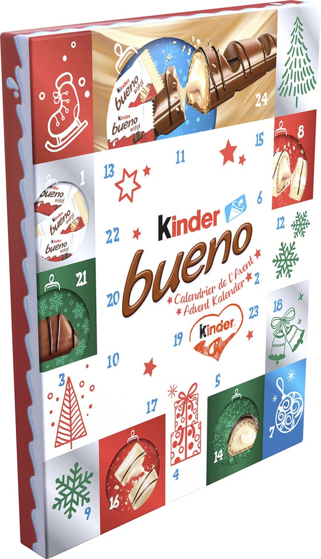 Merkloos - Kinder chocolade adventskalender, Bueno, doos van 167 g