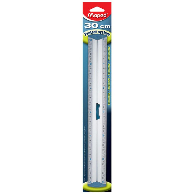 Maped - Lamella in alluminio, doppia graduazione, 30 cm