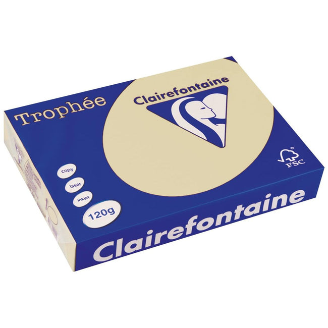 Clairefontaine - Trophée Tel, papier coloré, A4, 120 g, 250 feuilles, Gemmes