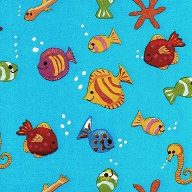 Klika - Cadeaupapier - Geschenkpapier - Blue sea and tropical fish 30 cm