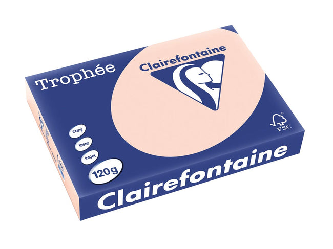 Clairefontaine - Trophée tel, gekleurd papier, A4, 120 g, 250 vel, zalm