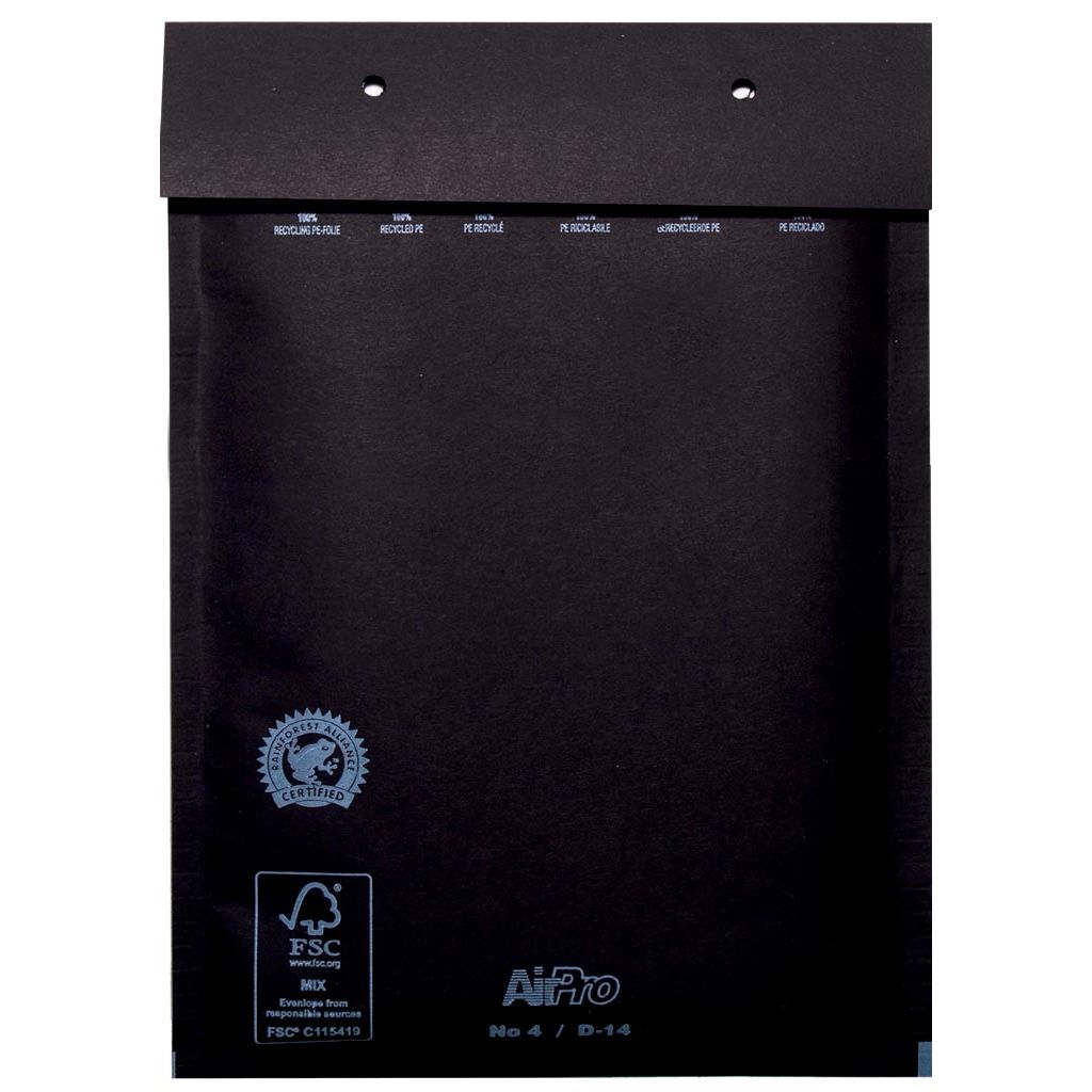 Airpro - Luftpolsterumschläge 180x265 mm, Karton à 100 Stück, schwarz