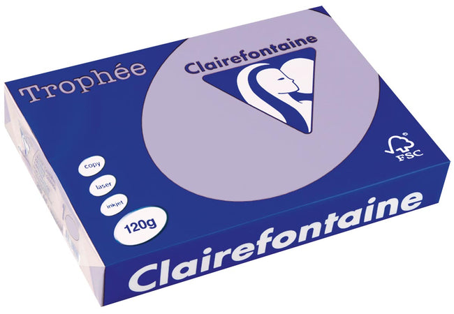 CLAIREFONTAINE - TROPHÉE TEL, PAPIER COLORED, A4, 120 G, 250 FEUILLE, LILAC