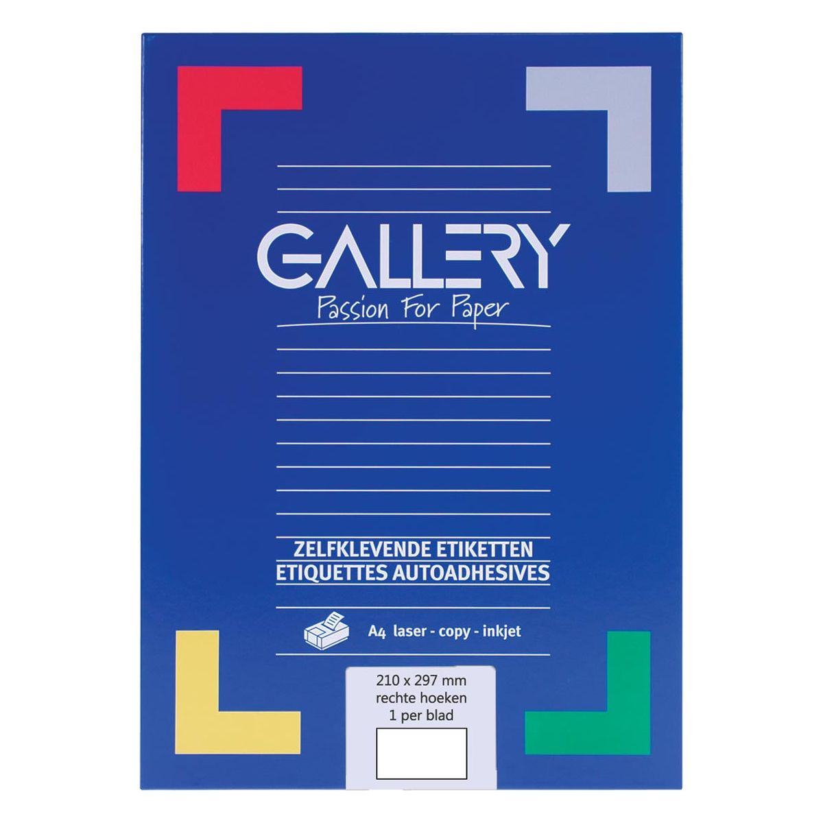 Galerie - Galerie White Labels Ft 210 x 297 mm (B x H), rechte Winkel, Box mit 100 Etiketten