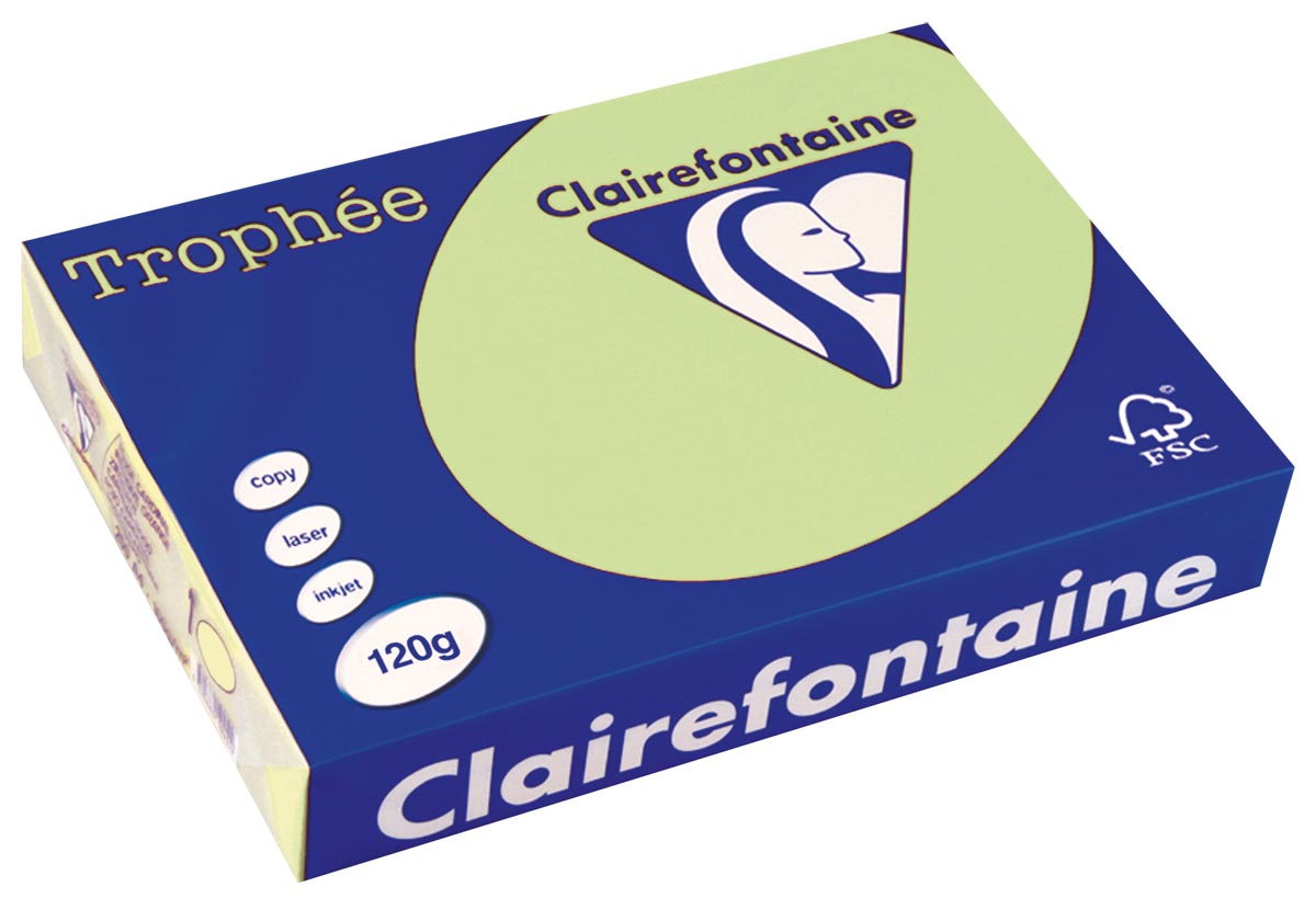 Clairefontaine - Trophée tel, gekleurd papier, A4, 120 g, 250 vel, groen