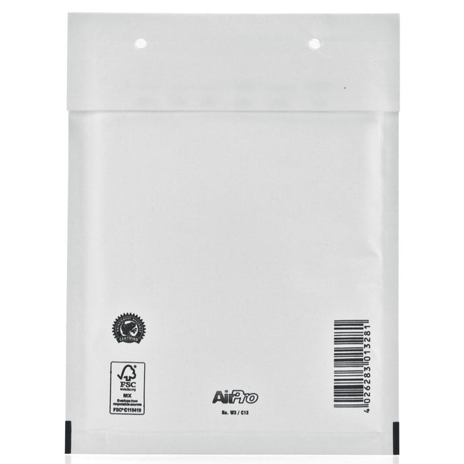 Airpro - Enveloppes à bulles pour bang, ft 150 x 215 mm, avec fermeture à bande, boîte de 100 pièces, blanc