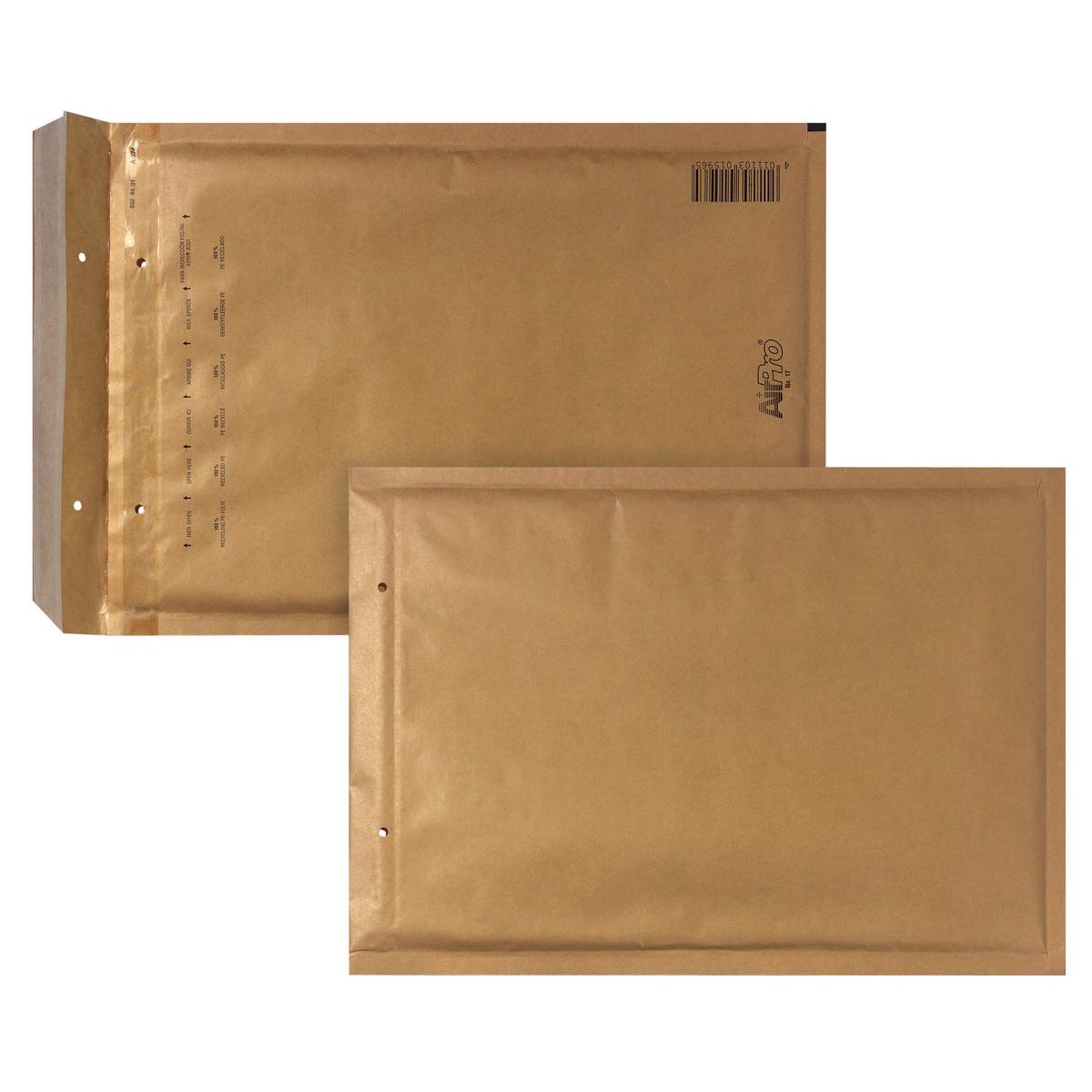 Airpro - Sobres de burbujas para bong, pies 180 x 265 mm, con cierre de tira, caja de 100 piezas, marrón