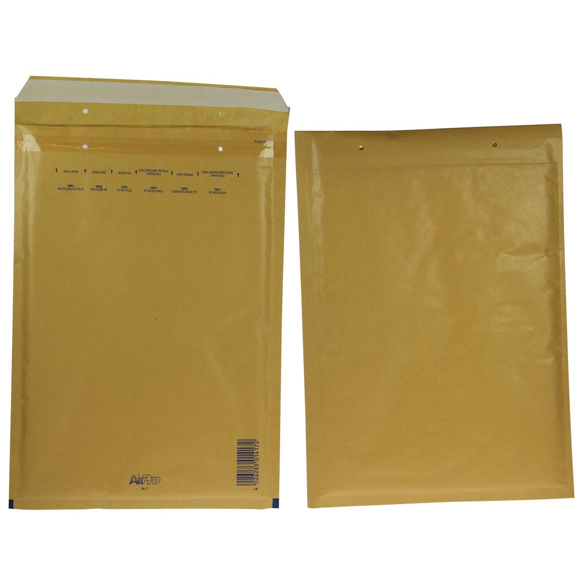 Airpro - Buste imbottite per bong, ft 230 x 340 mm, con chiusura a strisce, scatola da 100 pezzi, marrone