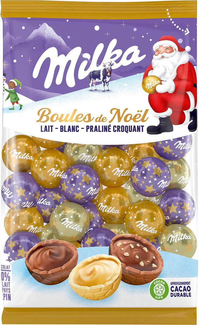 Milka - Kerstballen, zak van 350 g