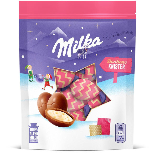Milka - Knisterbonbons chocolat au lait, sachet de 86 g