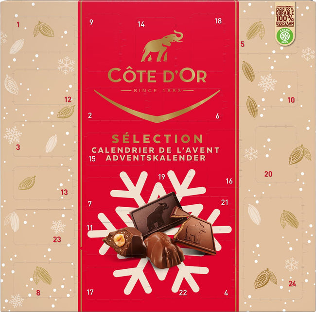 Côte d'Or - Côte d'Or chocolade adventskalender, doos van 235 g