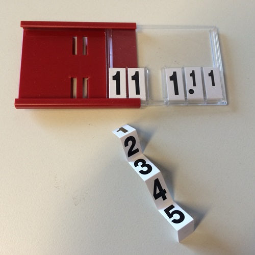 Klika -  Prijskassette A8 +cijfers, 74x52 mm rood