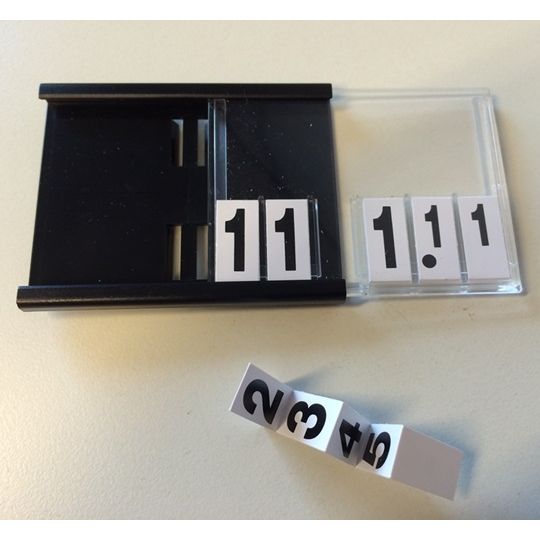 Klika -  Prijskassette A8 +cijfers, 74x52mm zwart