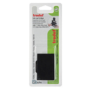 TRODAT - Briefmarkenpolster 6/56 2 Stücke schwarz | Blasen Sie ein 2 Stück