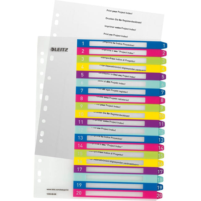 Leitz - WOW printable index, 20 tabs