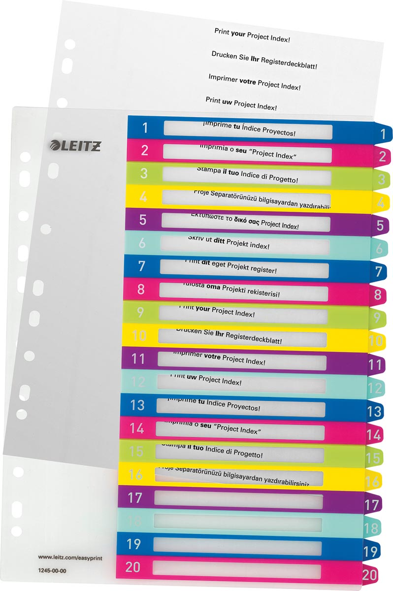 Leitz - WOW printbare index, 20 tabs