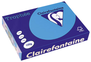 Clairefontaine - Trophée Intens, colored paper, A4, 120 g, 250 sheets, royal blue