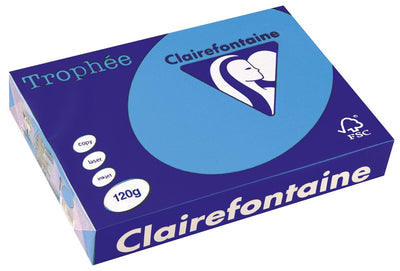 Clairefontaine - Trophée Intens, colored paper, A4, 120 g, 250 sheets, royal blue