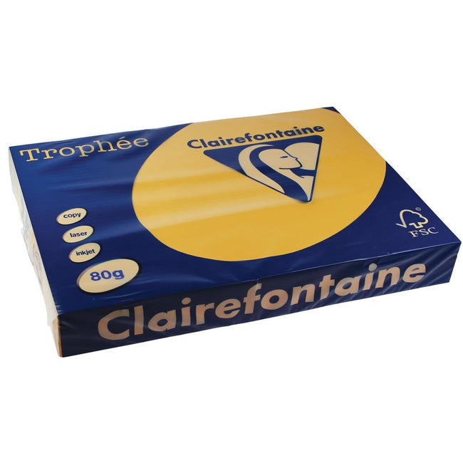 Clairefontaine -  Trophée tel, gekleurd papier, A3, 80 g, 500 vel, goudgeel