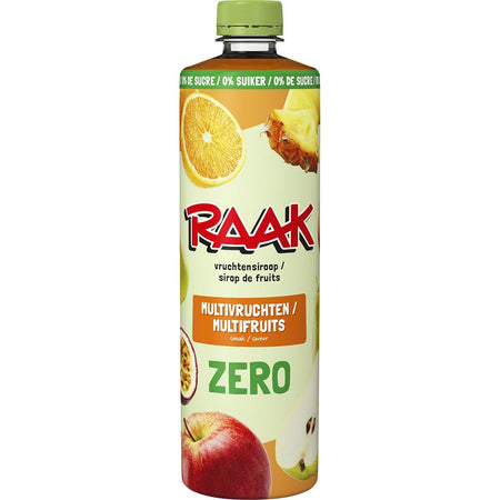 Raak -   siroop multivruchten Zero Sugar, fles van 75 cl