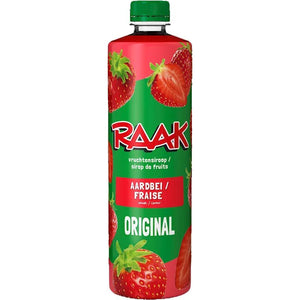 Raak -   siroop aardbei, fles van 75 cl
