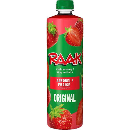 Raak -   siroop aardbei, fles van 75 cl