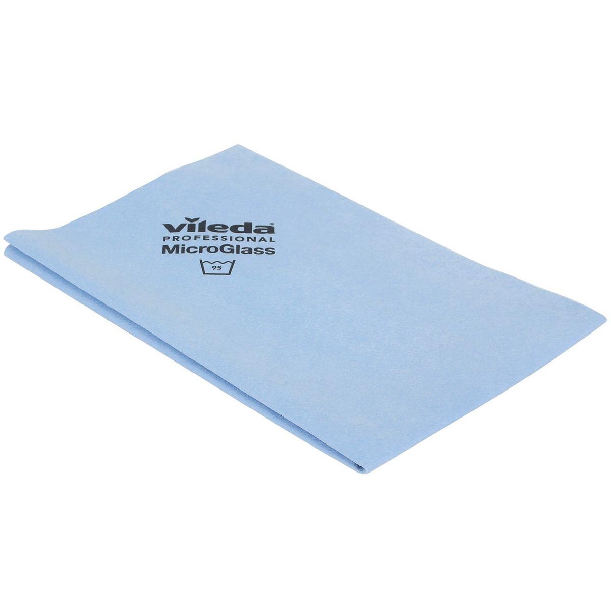 Vileda - panno in microfibra MicroGlass, blu, confezione da 3