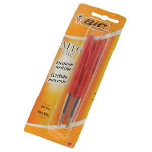 Bic - Stylo à bille M10 moyen bistre rouge, 2 pièces