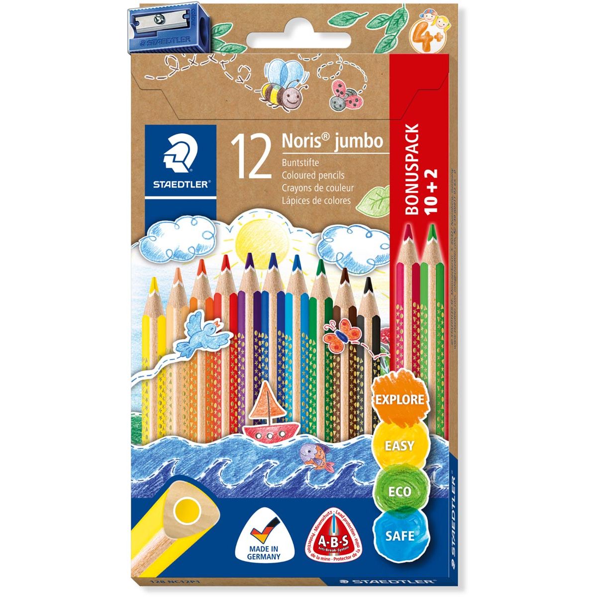 Staedtler -  Noris kleurpotlood, etui van 10 + 2 gratis + slijper