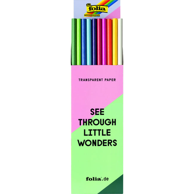 Folia Paper - Transparent paper Folia 70x100cm 42gr assorted colors | 100 pieces