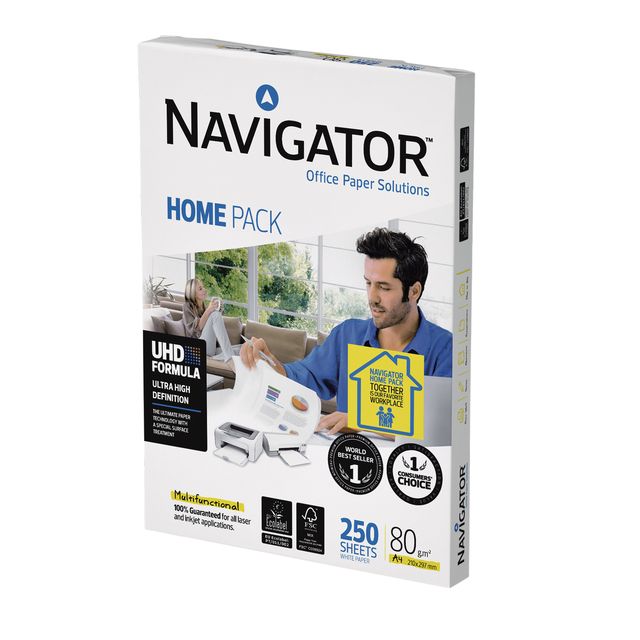 Navigator - Papel de fotocopia Homepack A4 80gr blanco 250 hojas
