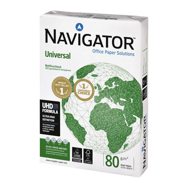 Navigator - Copier Paper Navigator Universal A4 80gr White | Pak une feuille de 500 | 5 pièces