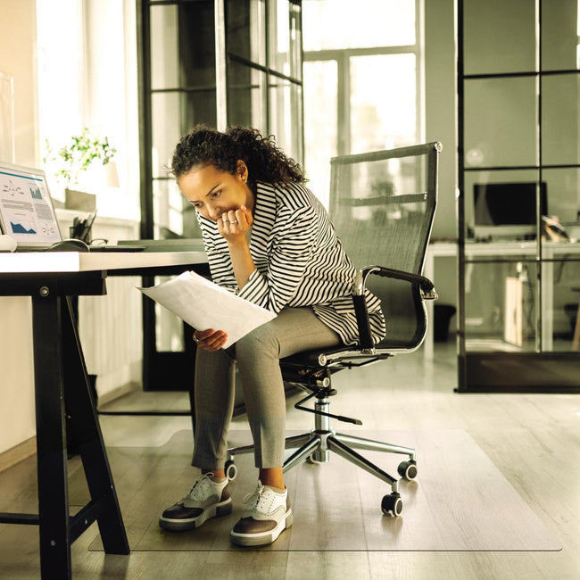 Floortex - tappetino Valuemat, per superfici dure, piedi 120 x 90 cm, con rientranza