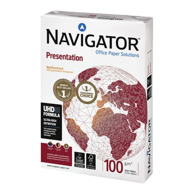 Navigator - Copier Paper Navigator Présentation A3 100gr blanc | Pak une feuille de 500 | 4 pièces