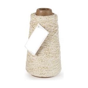 Cordon de coton Lurex / corde de coton 300 mètres crème / or Ø2 mm