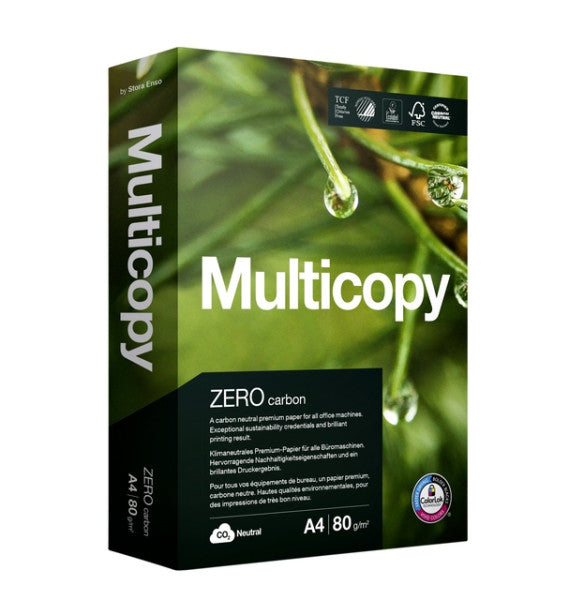 Multicopia - Carta per fotocopie Zero A4 80gr bianca 500 fogli | 5 pezzi